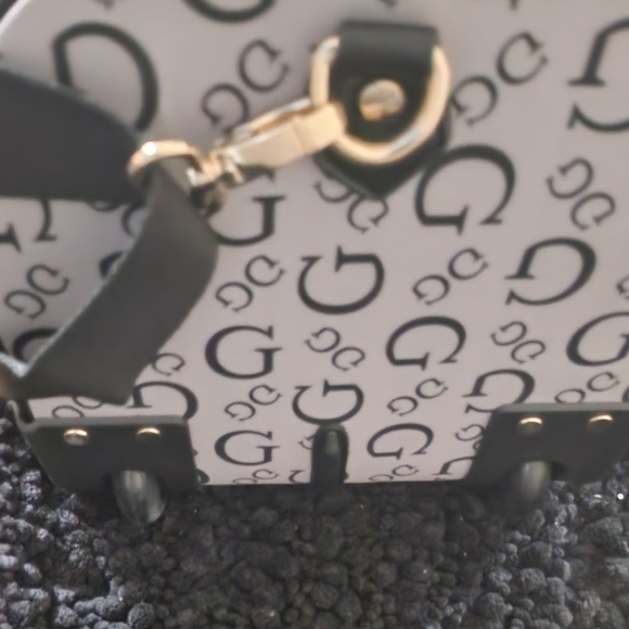 GUESS Monogram Black and White Travel Bag - Picture 5 of 8